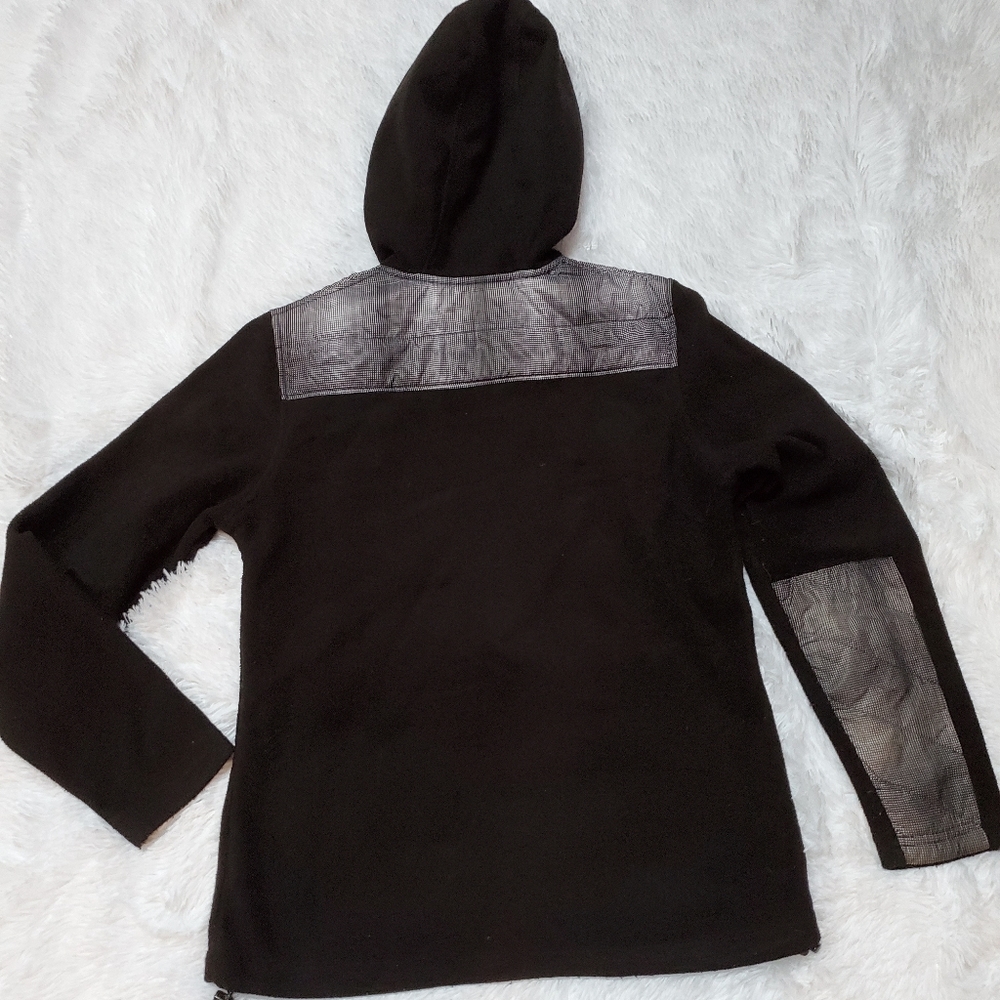 NEW BALANCE BLACK & GRAY HOODED FLEECE JACKET! - Picture 7 of 8